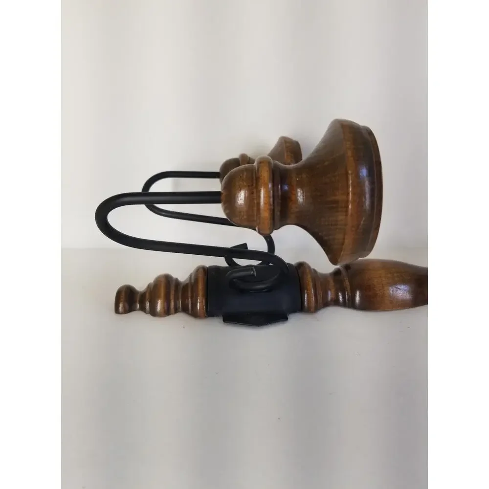 Vtg Home Interiors Wood Metal Double Candle Holder Wall Sconce